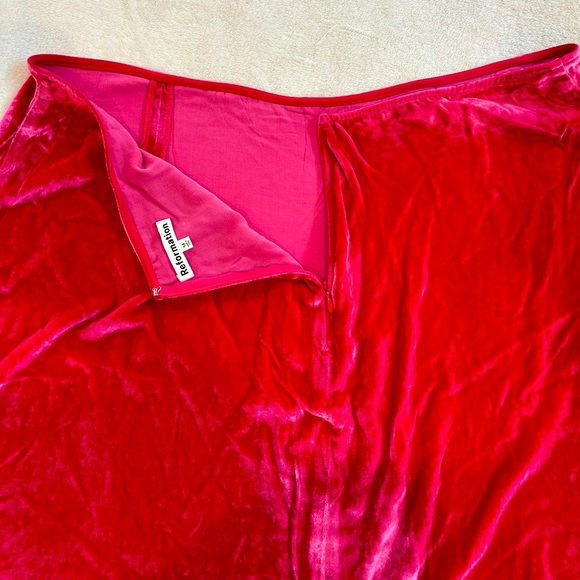 Reformation Velvet Cleo Mini Skirt (pink) size 14 - Picture 4 of 6